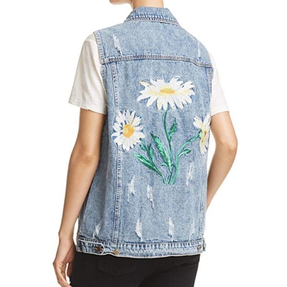 Honey punch floral embroidered vest